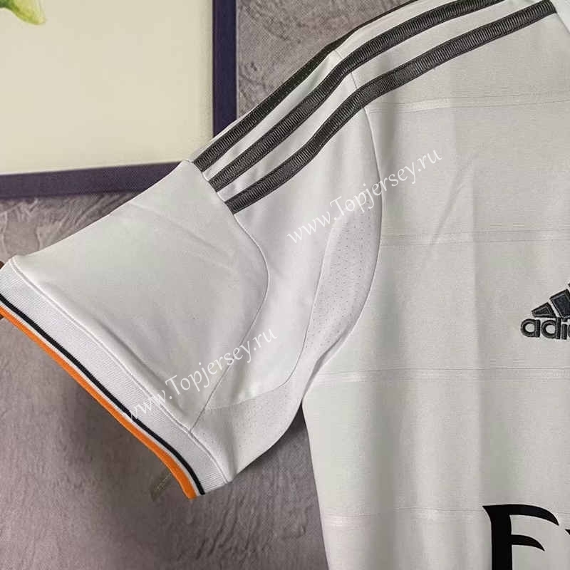 Retro Version 13-14 Real Madrid Home White LS Thailand Soccer Jersey AAA-6590