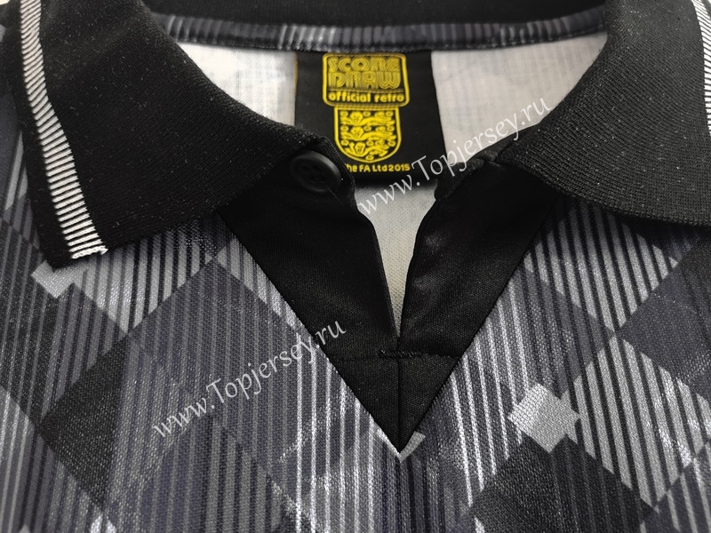 ( Without UMBRO ) Retro Version 1990 England Black&Gray Thailand Soccer Jersey AAA-C1046