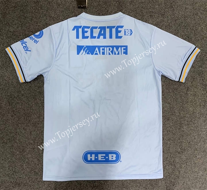 (S-5XL)2021-2022 Tigres UANL Away Light Blue Thailand Soccer Jersey AAA-TJ