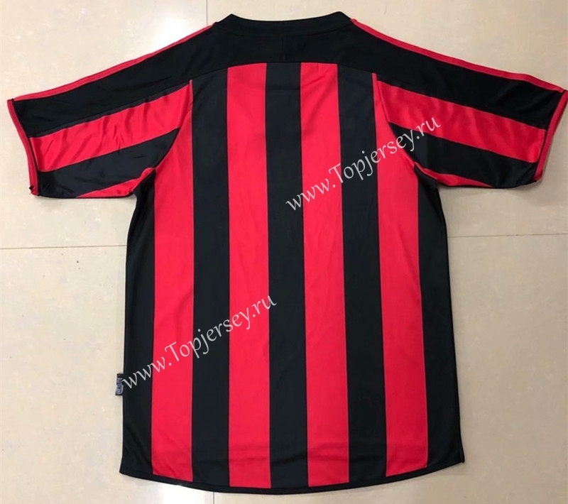 Retro Version 2003-2004 AC Milan Home Red&Black Thailand Soccer Jersey AAA-HR