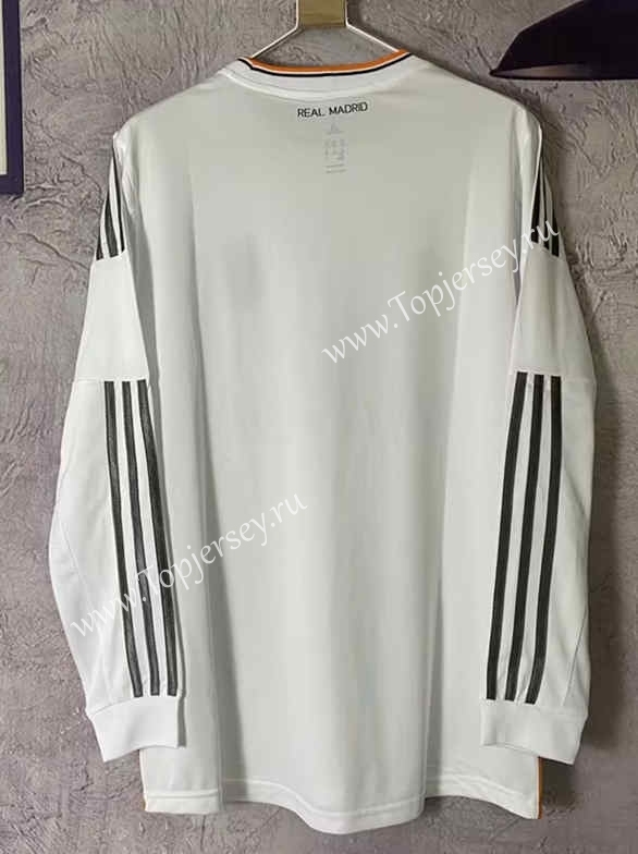 Retro Version 13-14 Real Madrid Home White LS Thailand Soccer Jersey AAA-6590