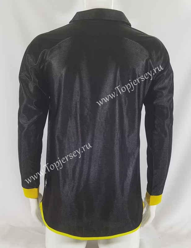 Retro Version 99-01 Real Madrid Away Black LS Thailand Soccer Jersey AAA-503