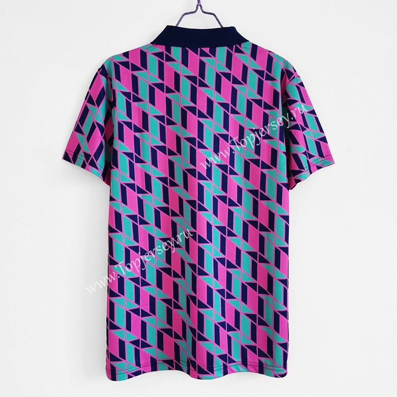 Retro Version 1988-1989 Scotland Away Pink&Blue Thailand Soccer Jersey AAA-C1046
