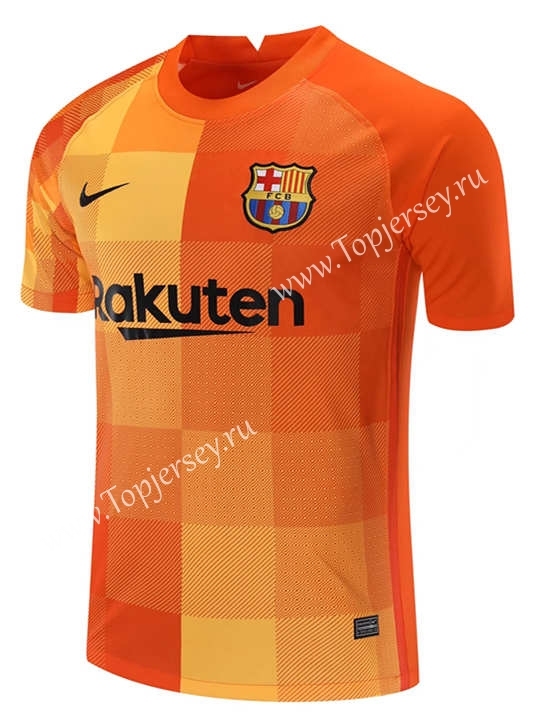 2021-2022 Barcelona Goalkeeper Orange Thailand Soccer Jersey-418