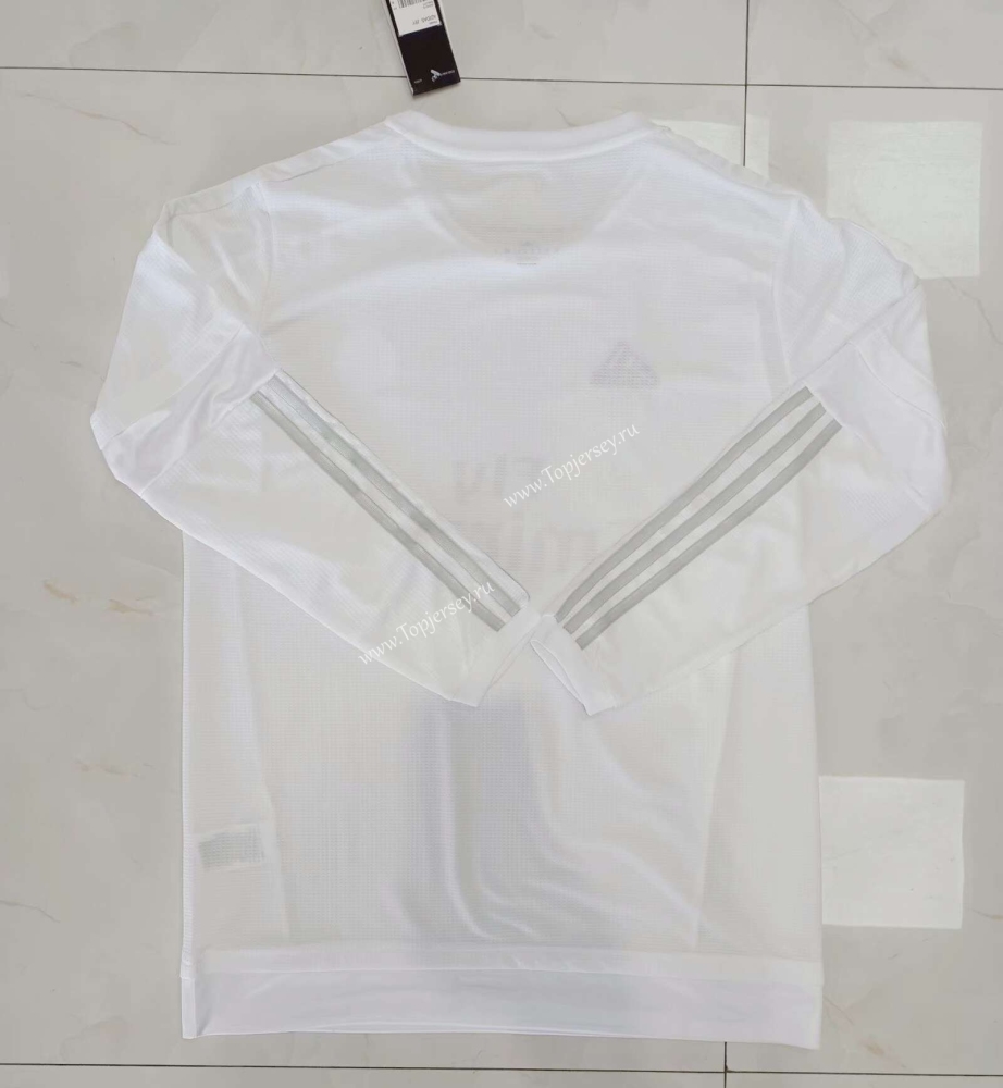 Retro Version 15-16 Real Madrid Home White LS Thailand Soccer Jersey AAA-905