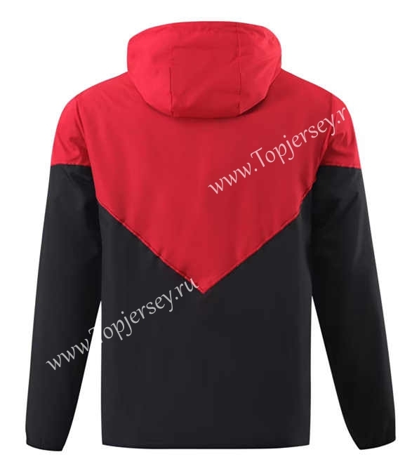 2023-2024 Manchester United Red&Black Thailand Trench Coats With Hat-518