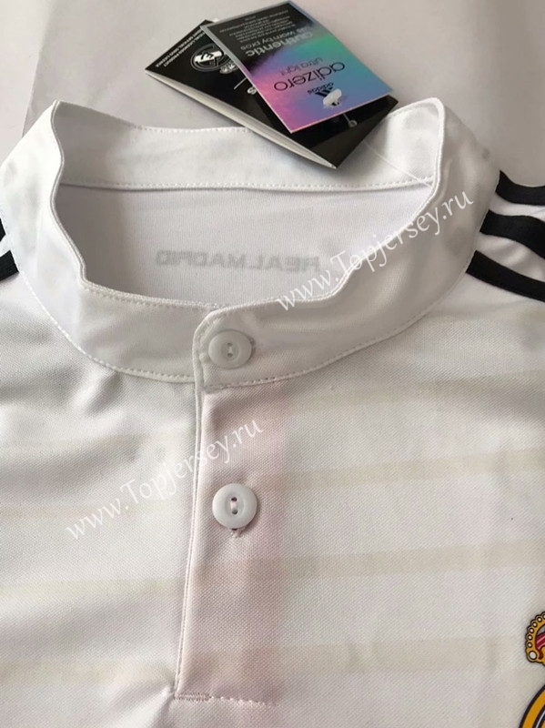 Retro Version 2014-2015 Real Madrid Home White LS Thailand Soccer Jersey AAA-SL