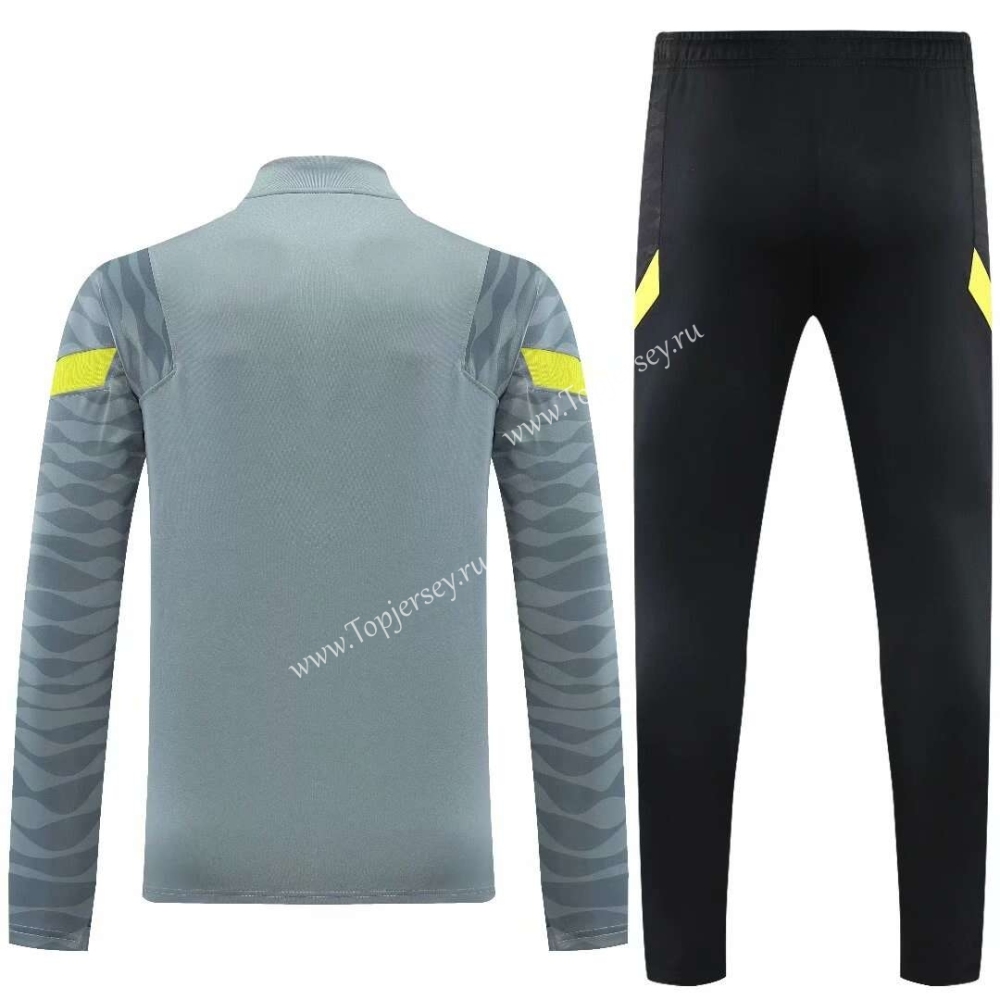 2021-2022 Chelsea Light Gray Thailand Soccer Tracksuit-CS