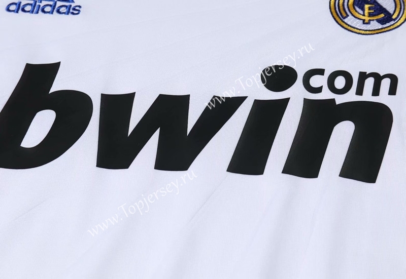 Retro Version 2010-2011 Real Madrid Home White LS Thailand Soccer Jersey AAA-SL