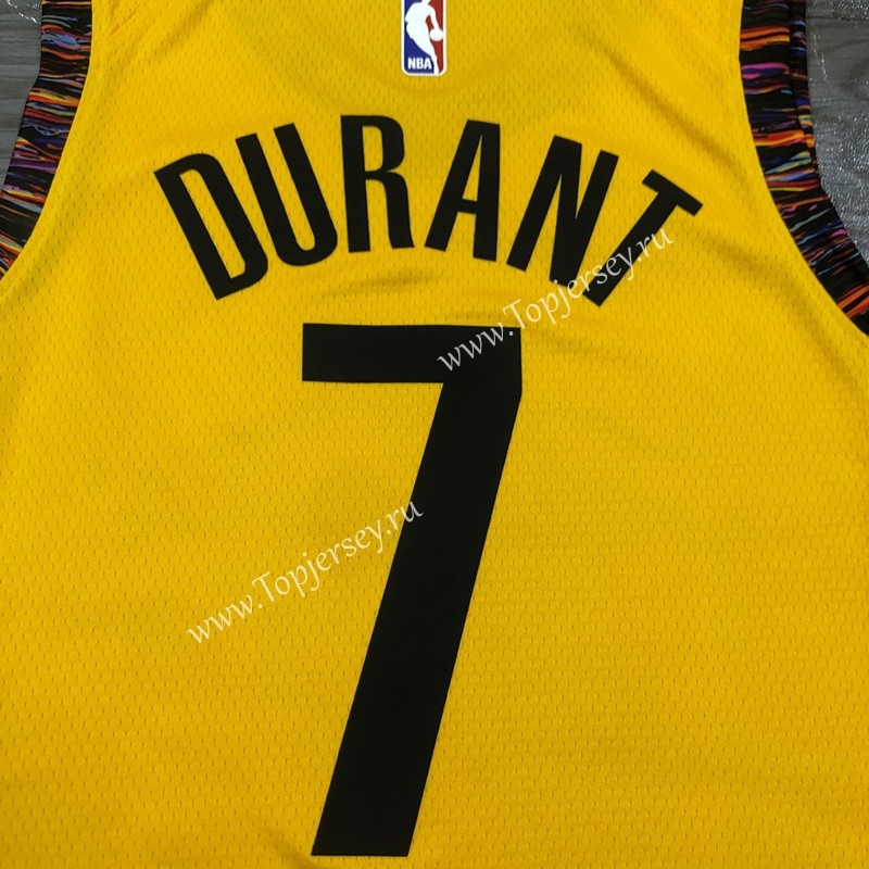 Commemorative Edition Brooklyn Nets Yellow #7 NBA Jersey-311