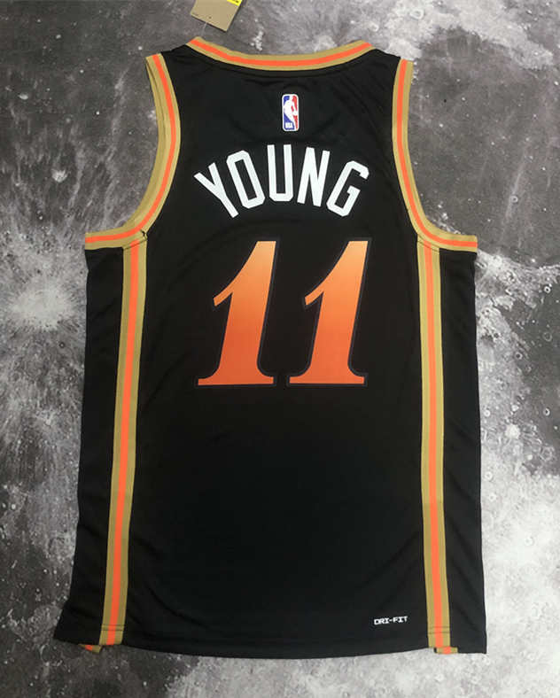 2022-2023 City Edition Atlanta Hawks Black #11 NBA Jersey-311