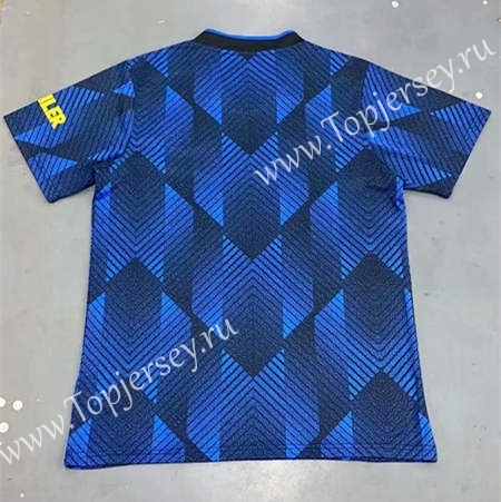 Correct Version 2021-2022 Manchester United 2nd Away Blue Thailand Soccer Jersey AAA-403