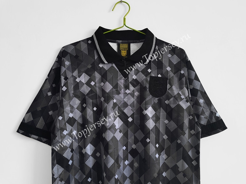 ( Without UMBRO ) Retro Version 1990 England Black&Gray Thailand Soccer Jersey AAA-C1046