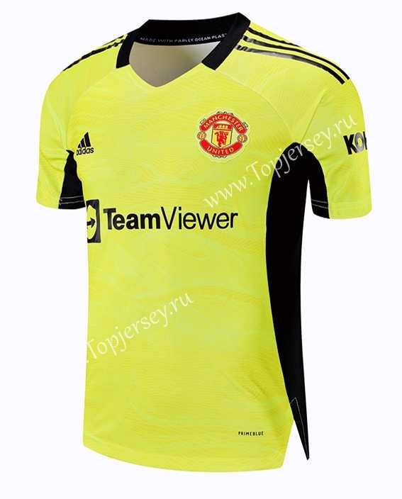 2021-2022 Manchester United Goalkeeper Yellow Thailand Soccer Jersey AAA