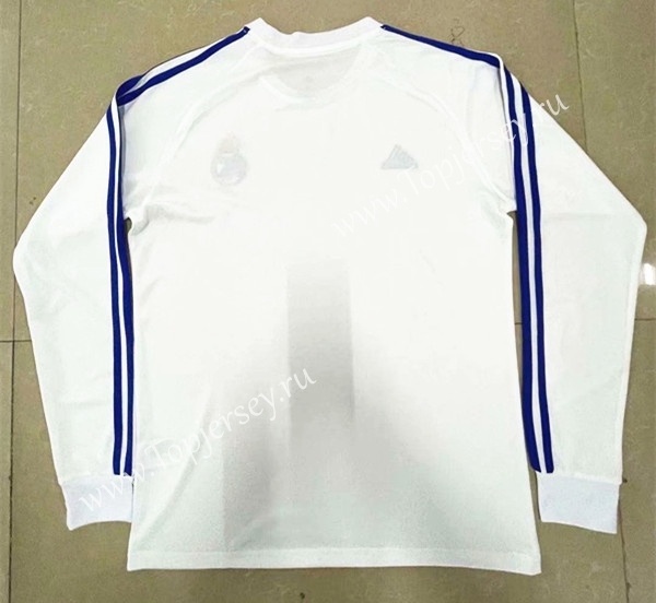 Retro Version Real Madrid Home White LS Thailand Soccer Jersey AAA-818