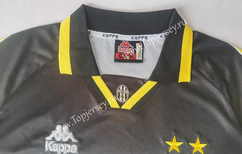 Retro Version 95-96 Juventus 2nd Away Black Thailand Soccer Jersey AAA-503