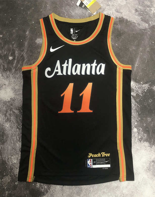 2022-2023 City Edition Atlanta Hawks Black #11 NBA Jersey-311