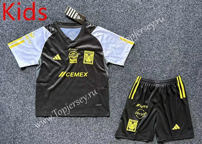 2024-2025 Tigres UANL Black Kids/Youth Soccer Uniform-6032