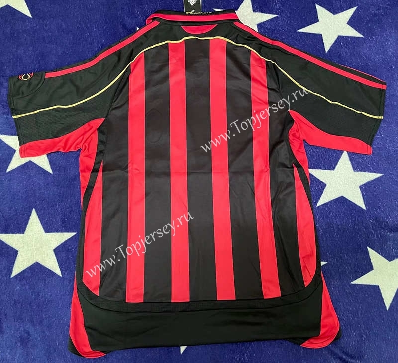 Retro Version 2006-2007 AC Milan Home Red&Black Thailand Soccer Jersey AAA-503