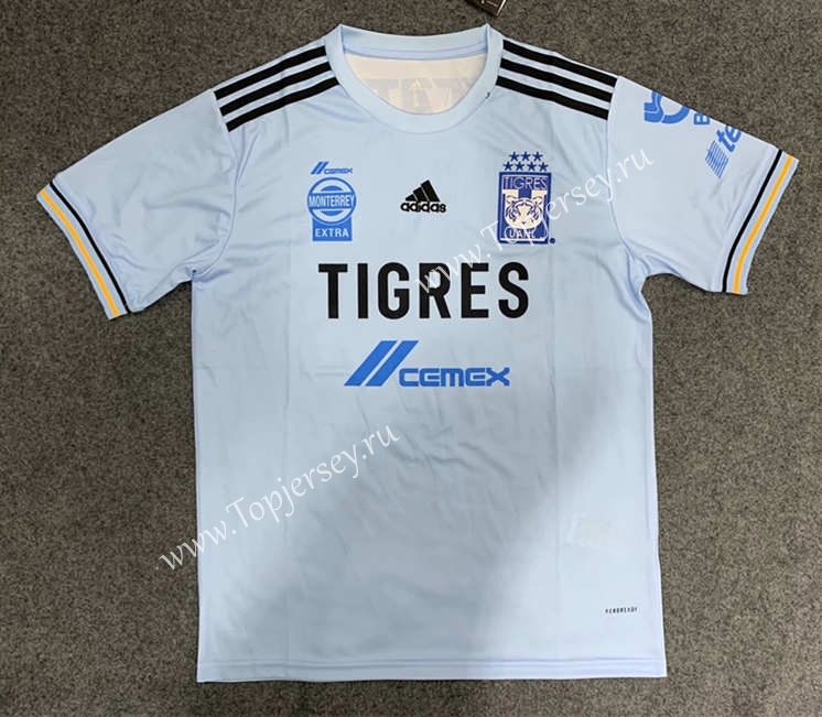 (S-5XL)2021-2022 Tigres UANL Away Light Blue Thailand Soccer Jersey AAA-TJ