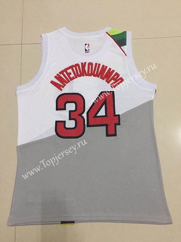 Earned Edition Milwaukee Bucks White #34 NBA Jersey