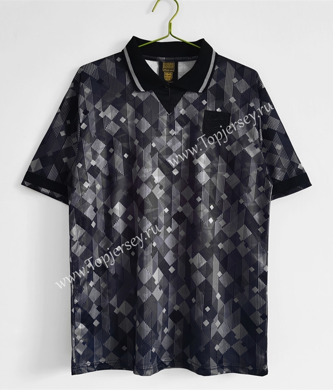 ( Without UMBRO ) Retro Version 1990 England Black&Gray Thailand Soccer Jersey AAA-C1046