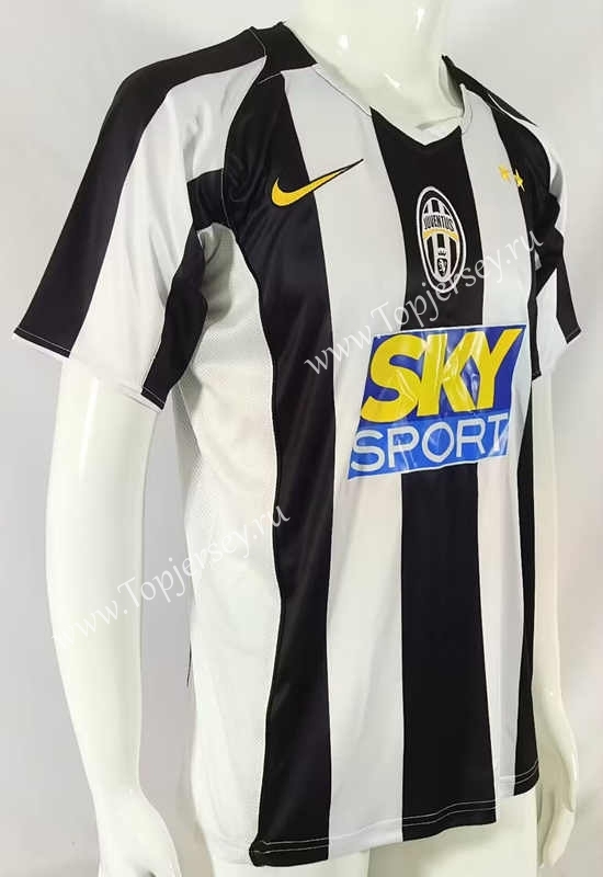 Retro Version 04-05 Juventus Home Black&White Thailand Soccer Jersey AAA-503