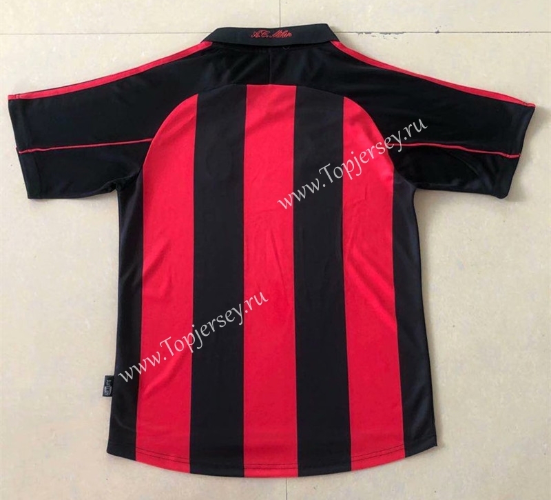 Retro Version 2000-2002 AC Milan Home Red&Black Thailand Soccer Jersey AAA-HR