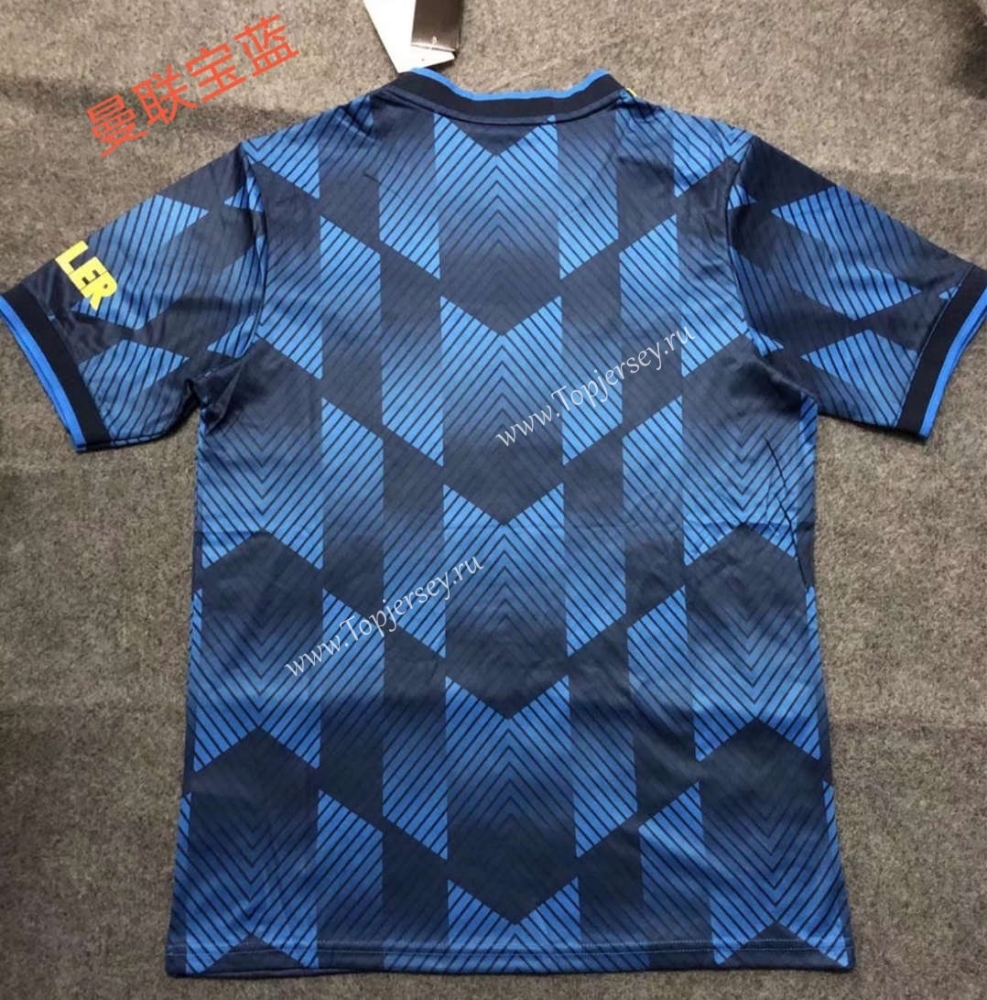 2021-2022 Manchester United 2nd Away Blue Thailand Soccer Jersey AAA-709