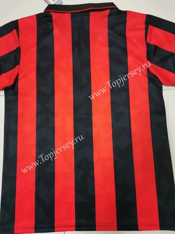 Retro Version 1993-1994 AC Milan Home Red&Black Thailand Soccer Jersey AAA