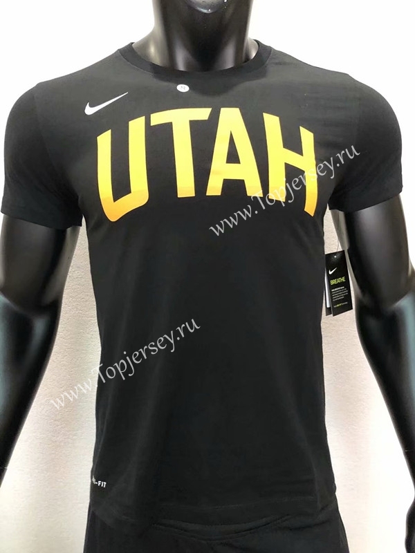Utah Jazz Black NBA Cotton T-shirt