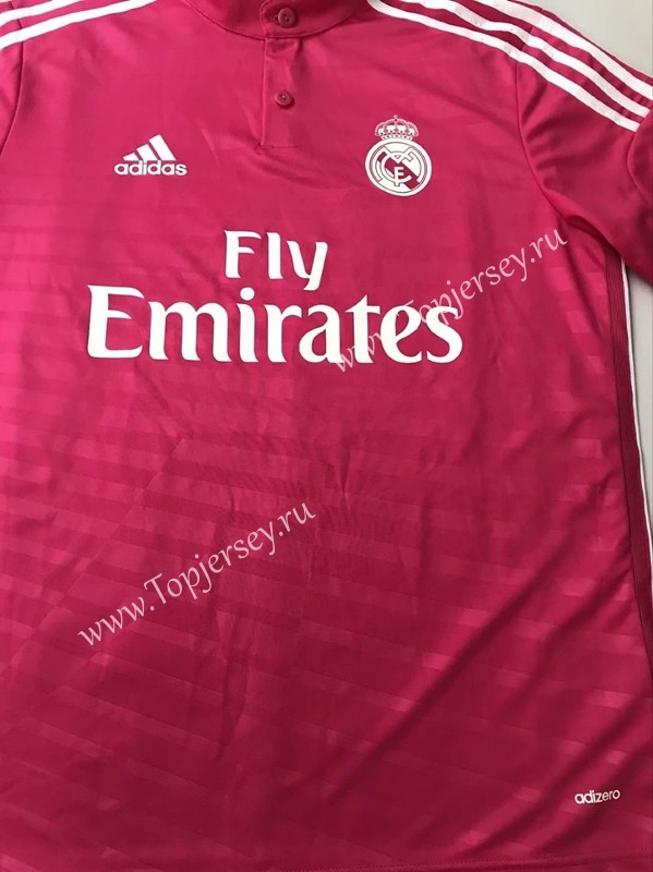 Retro Version 2014-2015 Real Madrid Away Pink LS Thailand Soccer Jersey AAA-SL