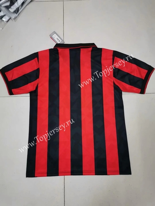 Retro Version 1993-1994 AC Milan Home Red&Black Thailand Soccer Jersey AAA