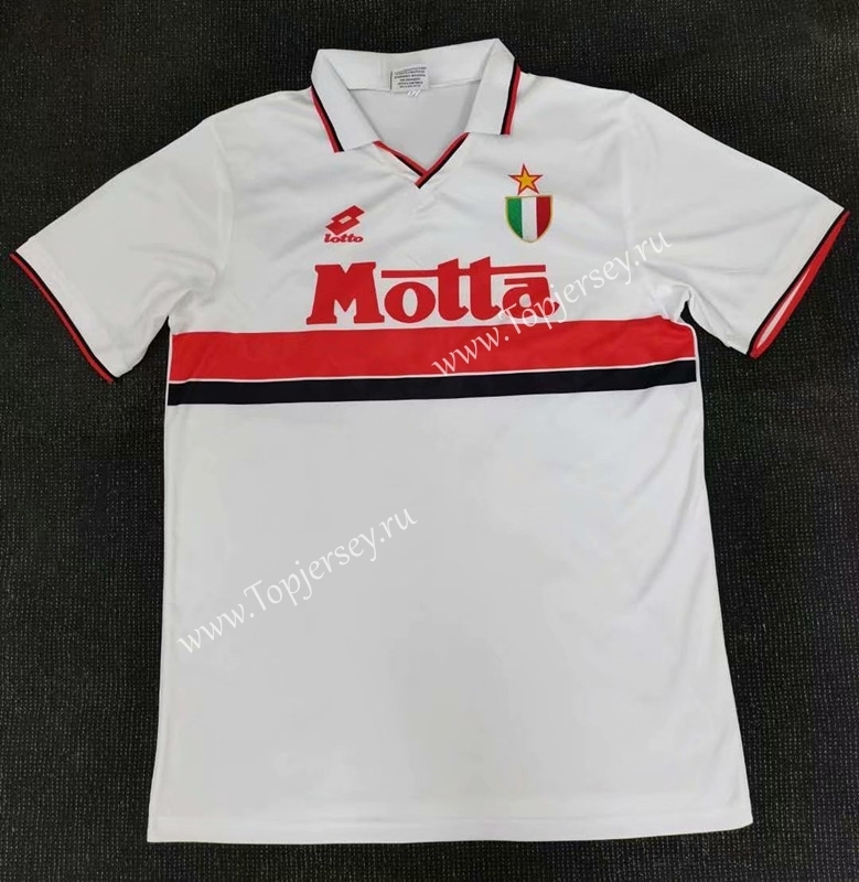 Retro Version 93-94 AC Milan Away White Thailand Soccer Jersey AAA-416