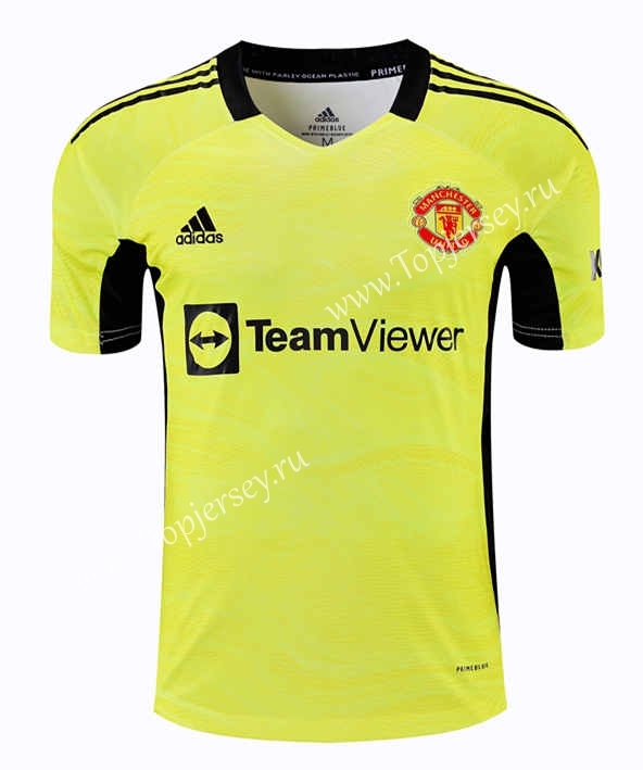 2021-2022 Manchester United Goalkeeper Yellow Thailand Soccer Jersey AAA