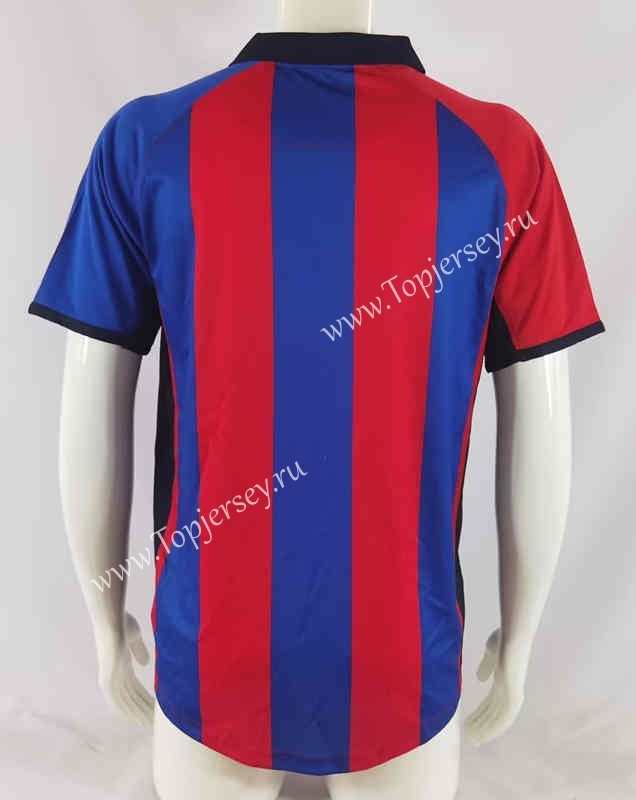 Retro Version 01-02 Barcelona Home Red&Blue Thailand Soccer Jersey AAA-503