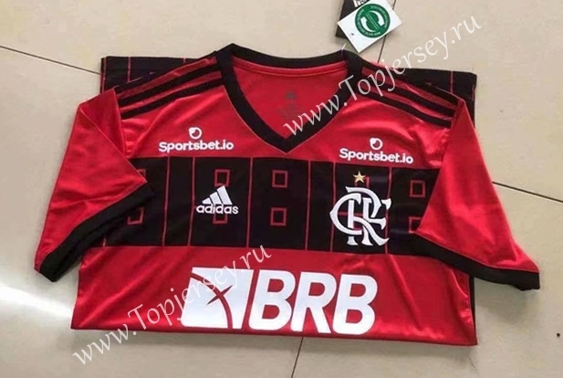 Classic Version Flamengo Home Red and Black Thailand Soccer Jersey AAA-809
