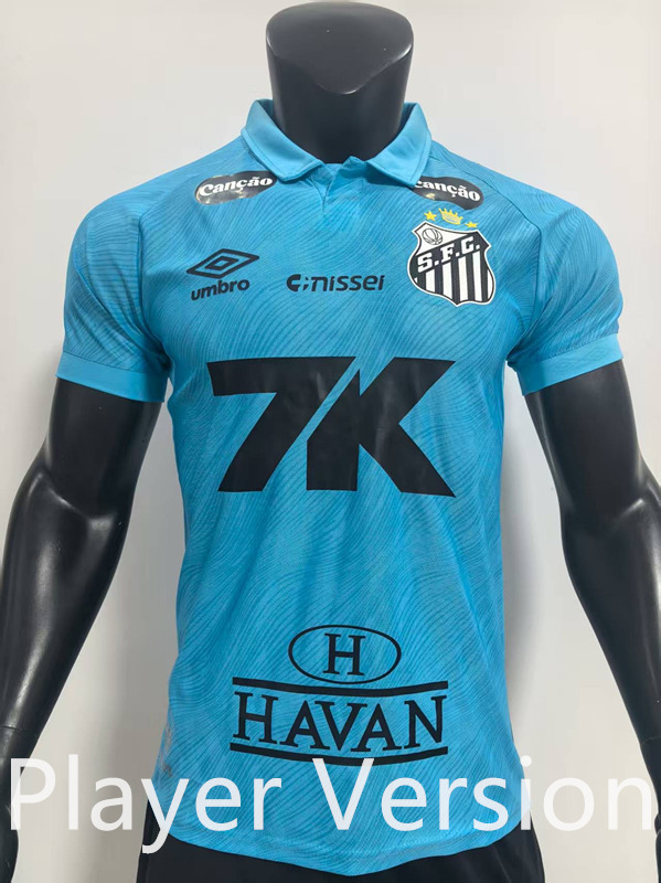 Player Version 2025-2026 Santos FC Blue Thailand Soccer Jersey AAA-SJ