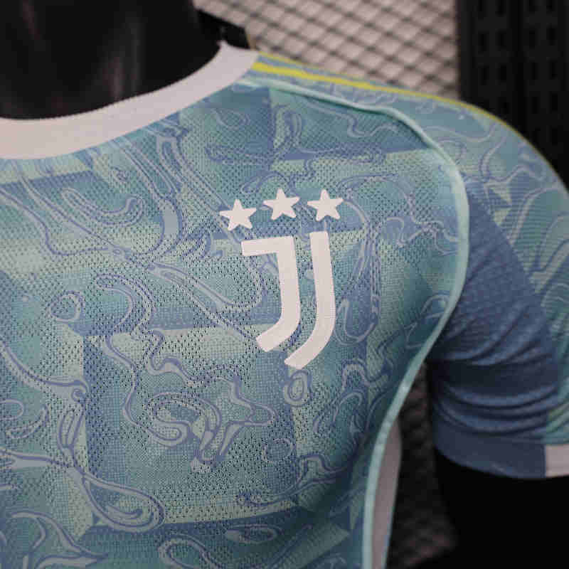 Player Version 2025-2026 Juventus Away Light Blue Thailand Soccer Jersey AAA-888