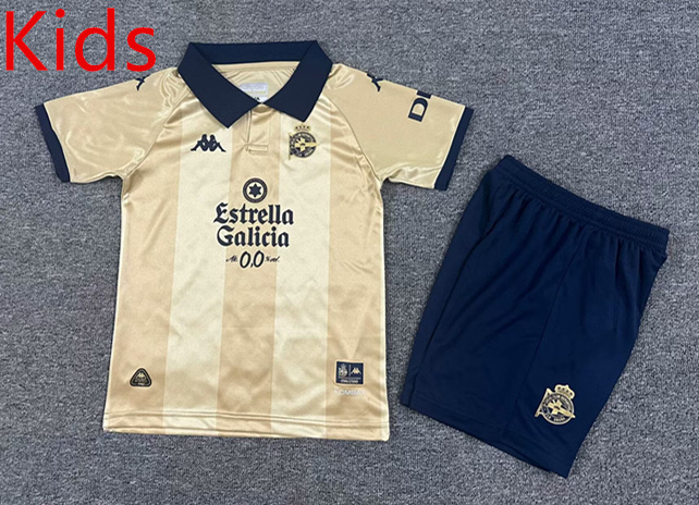 25-26 Special Edition Deportivo La Coruña Gold Kids/Youth Soccer Uniform-7809