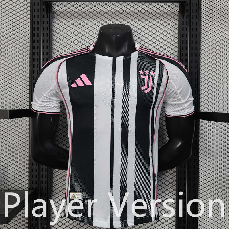 Player Version 2025-2026 Juventus Home Black&White Thailand Soccer Jersey AAA-888