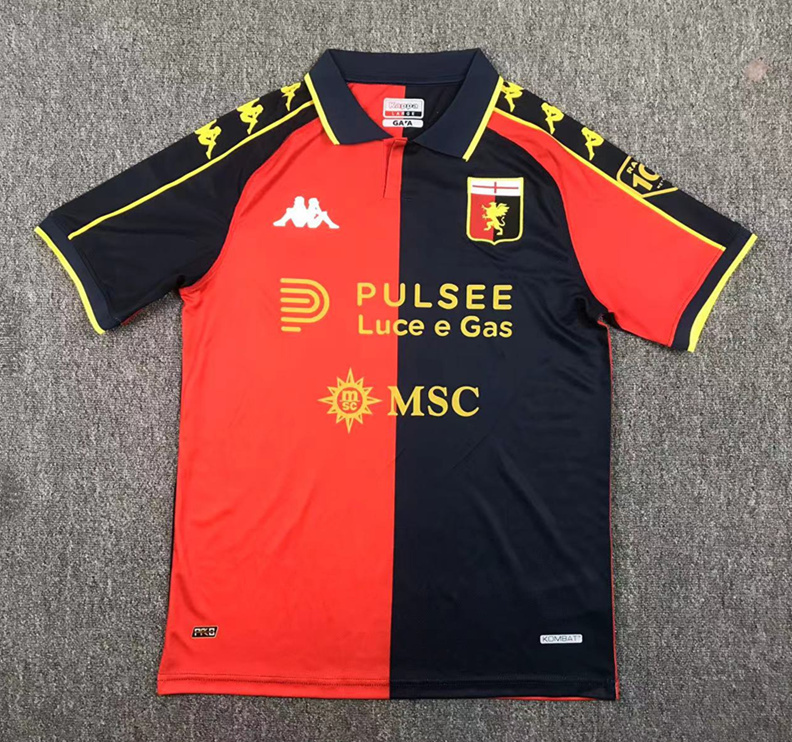 With Sponsor Logo 2024-2025 Genoa CFC 3rd Away Red&Blue Thailand Soccer Jersey AAA-417