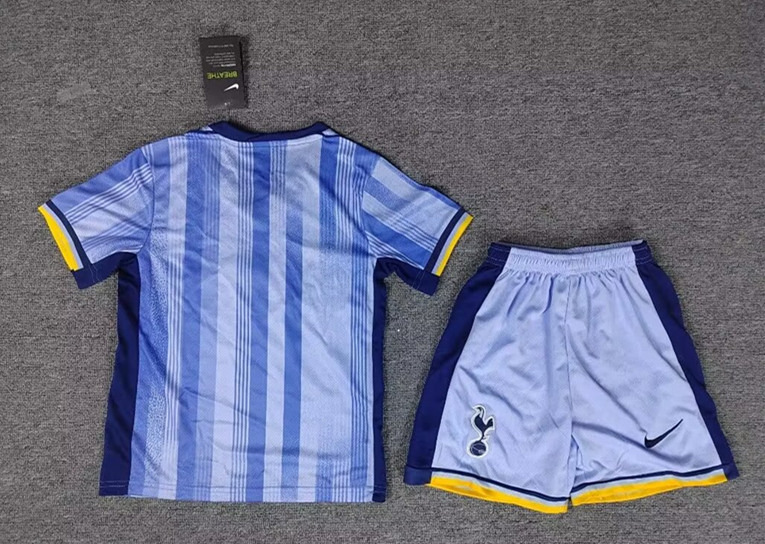 2024-2025 Tottenham Hotspur Away Blue Kids/Youth Soccer Uniform-8037