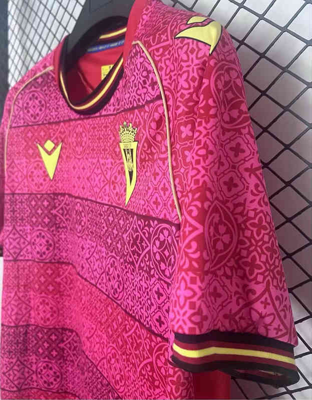 (S-4XL) 25-26 Cádiz CF Away Pink Thailand Soccer Jersey AAA-2044