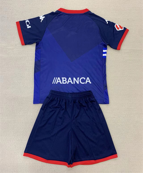 2024-2025 Deportivo La Coruña Away Blue Kids/Youth Soccer Uniform-AY