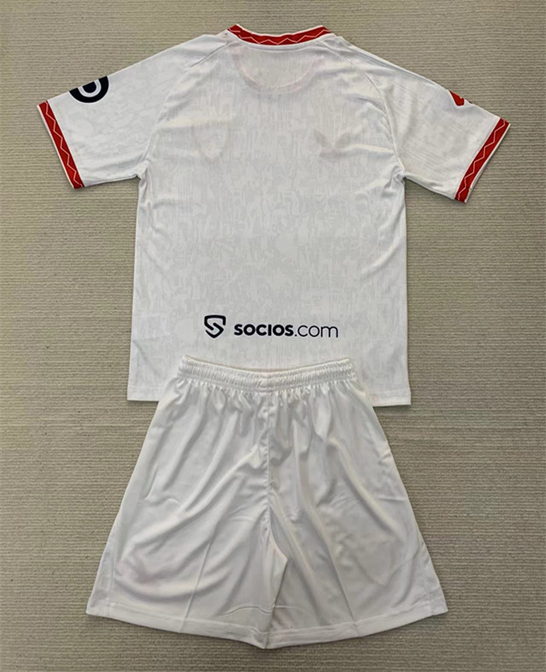 2024-2025 Sevilla Home White Youth/Kids Soccer Uniform-AY