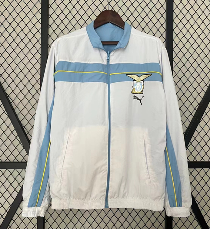 ( S-3XL) 2024-2025 Lazio Blue&White Double-Sided Wear Thailand Trench Coats-0255