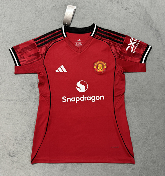 25-26 Manchester United Home Red Women Thailand Soccer Jersey AAA-4506