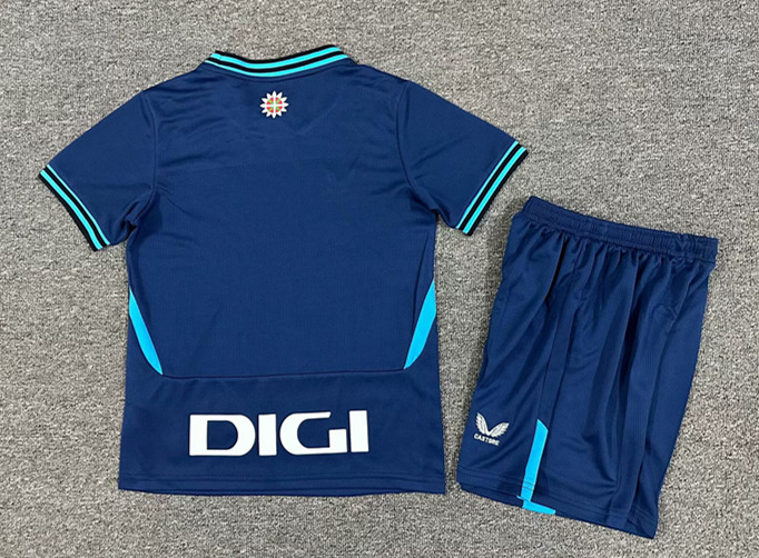 25-26 Athletic Bilbao Away Blue Kids/Youth Soccer Uniform-7809