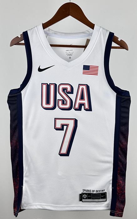 2024 Olympics USA White #7 NBA Jersey-311